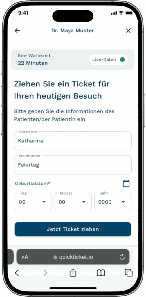 Bild über Digitale Ticketziehung starten